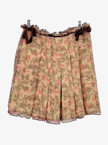 Anna Sui Silk Dainty Brown Skirt Size 10 by SwapUp-Online Second Hand Store-Online Thrift Store