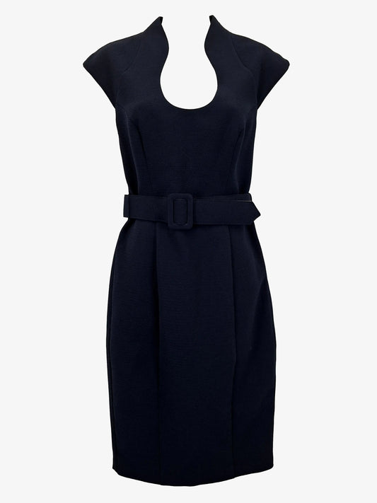 Anthea Crawford Navy Tailored Cap Sleeve Midi Dress Size 10 by SwapUp-Online Second Hand Store-Online Thrift Store