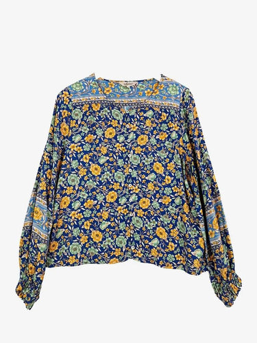 Arnhem Blue Floral Button Down Top Size 10 by SwapUp-Online Second Hand Store-Online Thrift Store