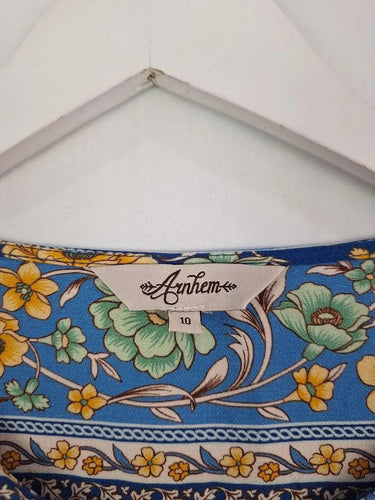 Arnhem Blue Floral Button Down Top Size 10 by SwapUp-Online Second Hand Store-Online Thrift Store