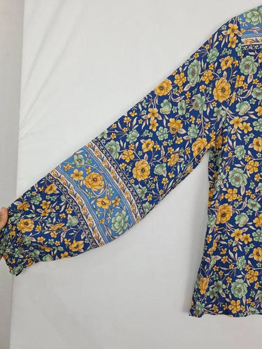 Arnhem Blue Floral Button Down Top Size 10 by SwapUp-Online Second Hand Store-Online Thrift Store