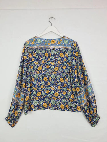 Arnhem Blue Floral Button Down Top Size 10 by SwapUp-Online Second Hand Store-Online Thrift Store
