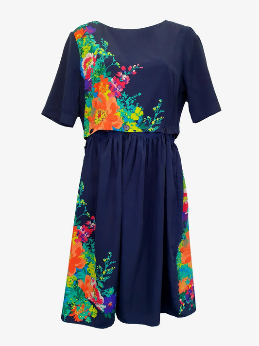 Asos Navy Floral 2x Piece Midi Dress Size 10 by SwapUp-Online Second Hand Store-Online Thrift Store