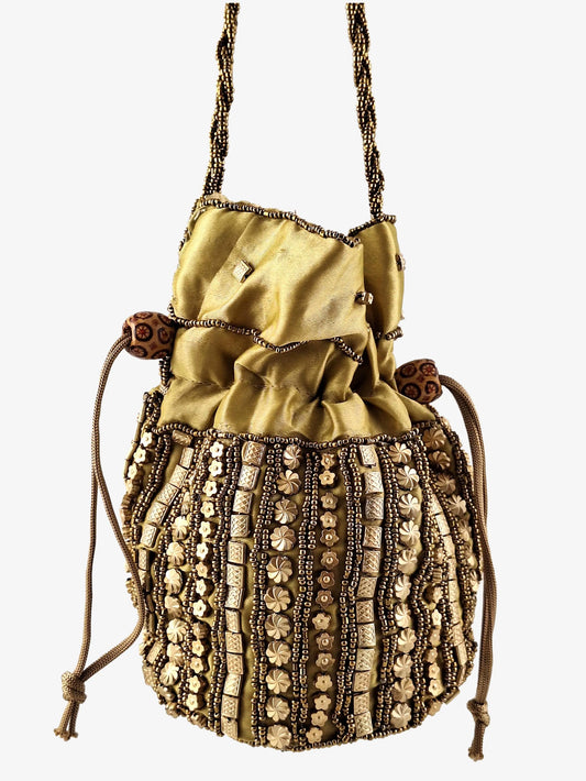 Assorted Brands Elegant Gold Embellished Potli Bag by SwapUp-Online Second Hand Store-Online Thrift Store