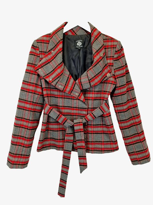 Assorted Brands Oversized Lapel Tartan Wrap Jacket Size 8 by SwapUp-Online Second Hand Store-Online Thrift Store