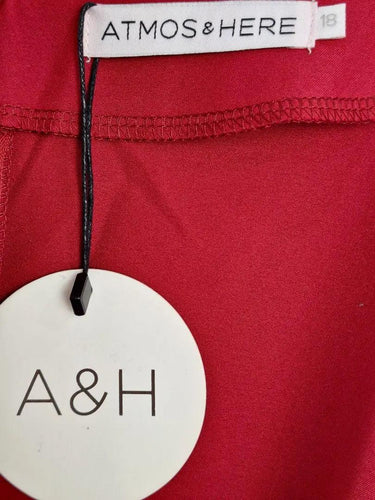 Atmos & Here Burgundy Tailored Amy Midi Dress Size 18 by SwapUp-Online Second Hand Store-Online Thrift Store