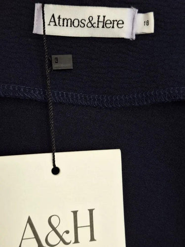 Atmos & Here Classic  Navy Textured Stretch Office Midi Dress Size 18 by SwapUp-Online Second Hand Store-Online Thrift Store