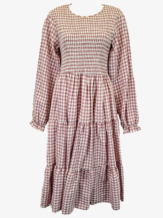 Atmos & Here Elegant Gingham Tiered Maxi Dress Size 10 by SwapUp-Online Second Hand Store-Online Thrift Store