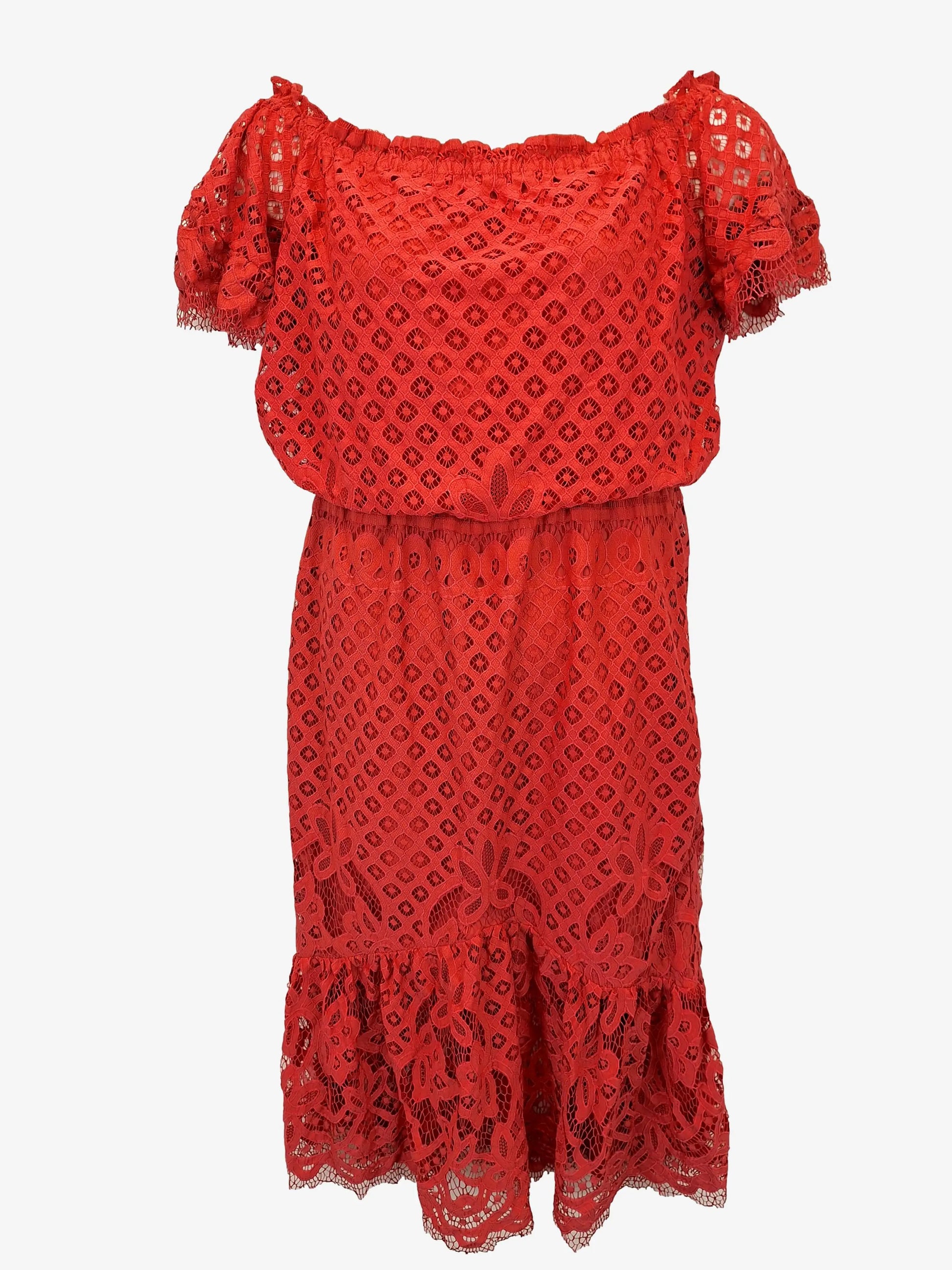 Atmos & Here Lace Off Shoulder Rose Midi Dress Size 16 by SwapUp-Online Second Hand Store-Online Thrift Store