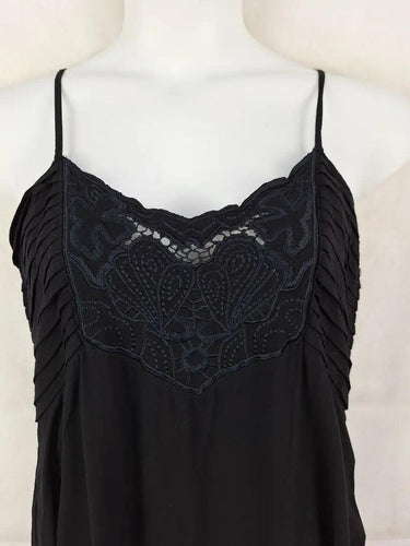 Auguste Chic Embroidered Little Black Slip Dress Size 16 by SwapUp-Online Second Hand Store-Online Thrift Store