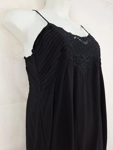 Auguste Chic Embroidered Little Black Slip Dress Size 16 by SwapUp-Online Second Hand Store-Online Thrift Store