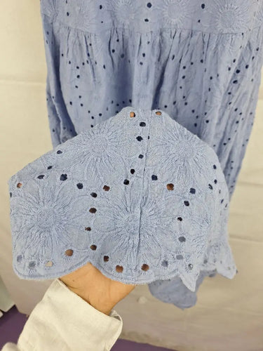 Auguste Summer Skyblue Floral Dress Size 4 by SwapUp-Online Second Hand Store-Online Thrift Store