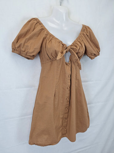Ava & Ever Essential Caramel Puff Sleeve Mini Dress Size 10 by SwapUp-Online Second Hand Store-Online Thrift Store