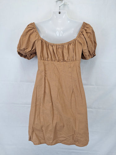 Ava & Ever Essential Caramel Puff Sleeve Mini Dress Size 10 by SwapUp-Online Second Hand Store-Online Thrift Store