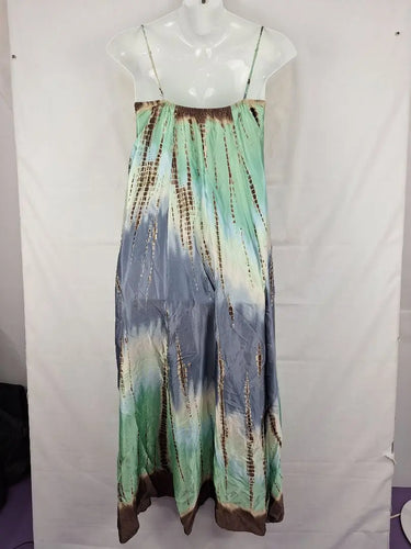 BCBGMAXAZRIA Ruched Silk Embellished Evening Maxi Dress Size L by SwapUp-Online Second Hand Store-Online Thrift Store