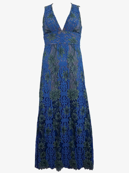 BCBG Max Azria blue lace gown - size high quality 4