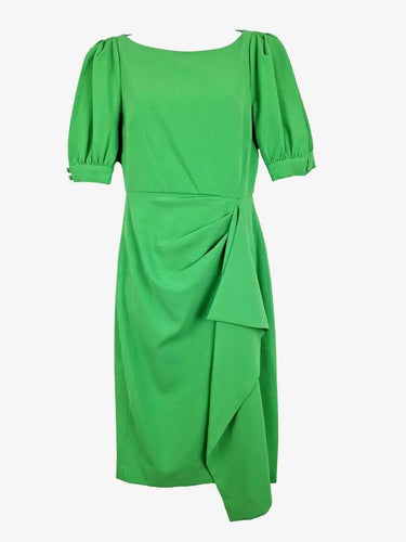 Badgley Mischka Apple Green Puff Sleeve Midi Dress Size 6 by SwapUp-Online Second Hand Store-Online Thrift Store
