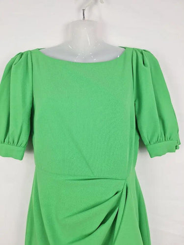 Badgley Mischka Apple Green Puff Sleeve Midi Dress Size 6 by SwapUp-Online Second Hand Store-Online Thrift Store