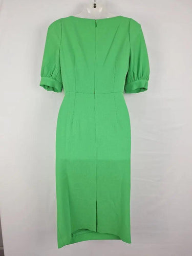 Badgley Mischka Apple Green Puff Sleeve Midi Dress Size 6 by SwapUp-Online Second Hand Store-Online Thrift Store