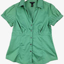 Banana Republic Moss Button Up Puff Sleeve Blouse Size 8 by SwapUp-Online Second Hand Store-Online Thrift Store