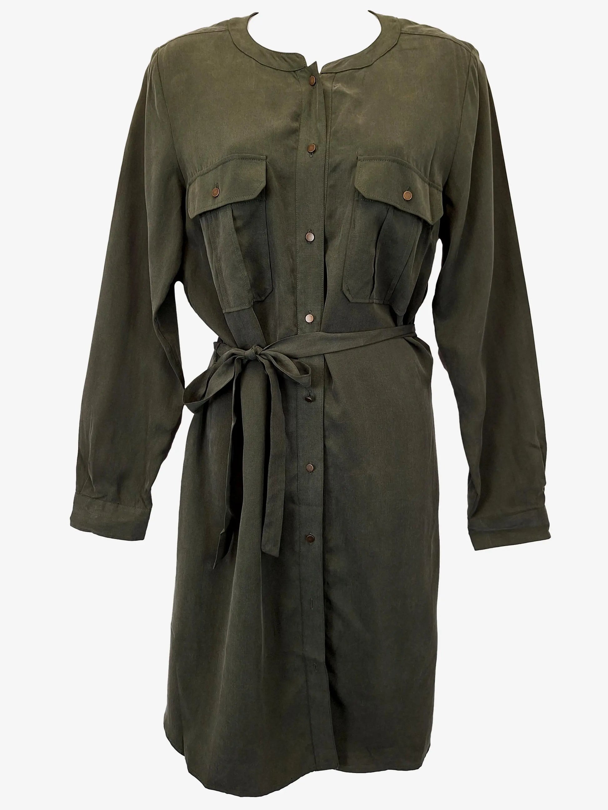 Banana Republic Olive Belted Shirt Mini Dress Size 10 by SwapUp-Online Second Hand Store-Online Thrift Store