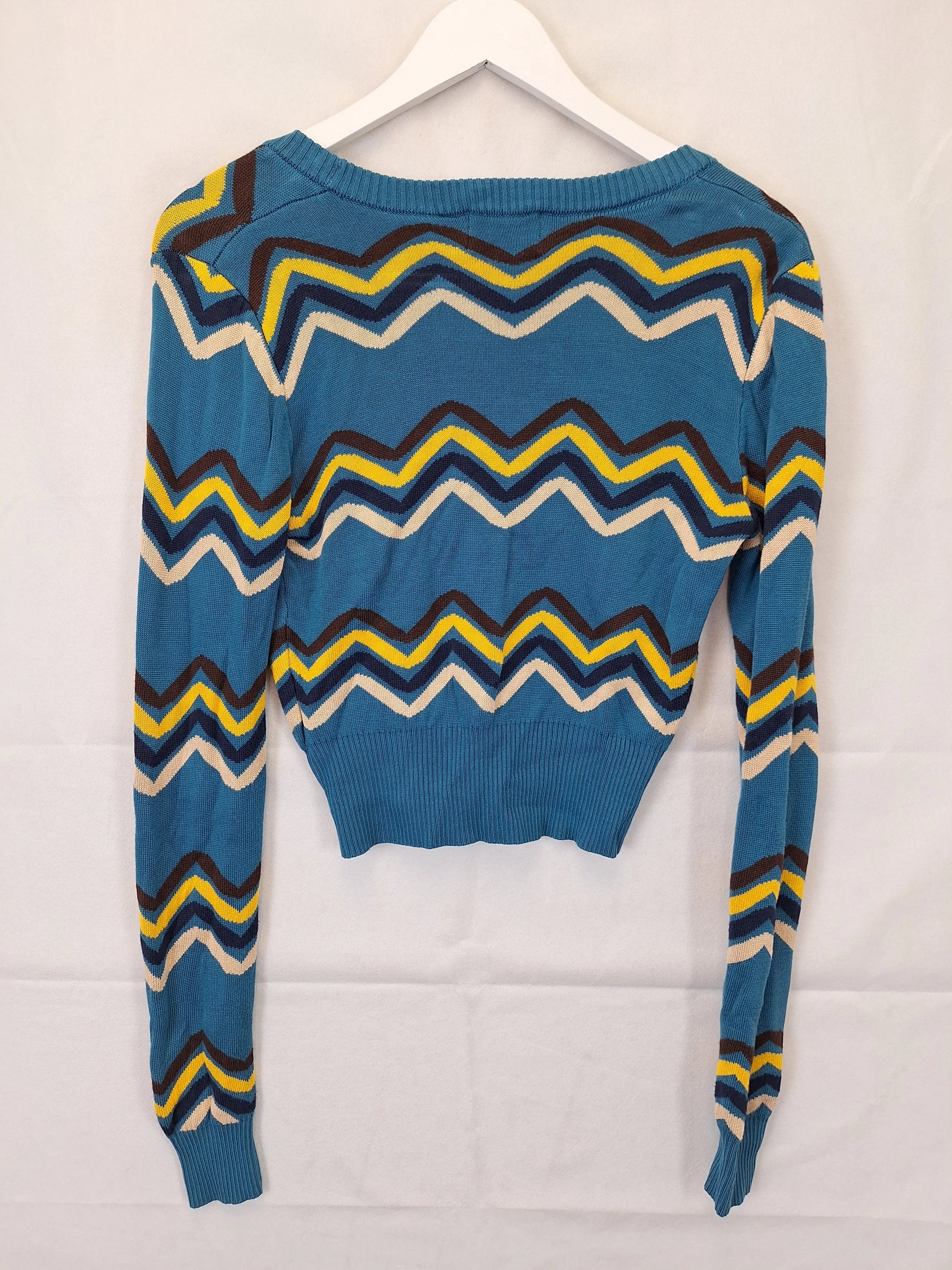 Banned Retro Knitted V Neck Cardigan Size S by SwapUp-Online Second Hand Store-Online Thrift Store