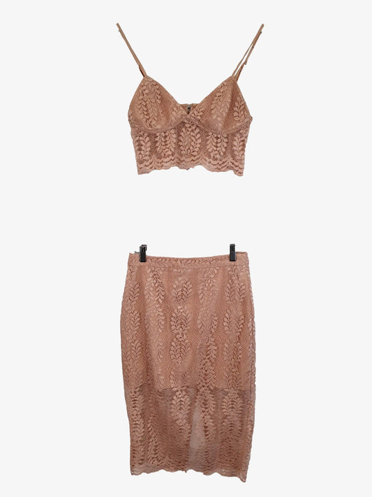 Bardot Blush Cocktail Lace Camisole & Pencil Mini Set Size 10 by SwapUp-Online Second Hand Store-Online Thrift Store