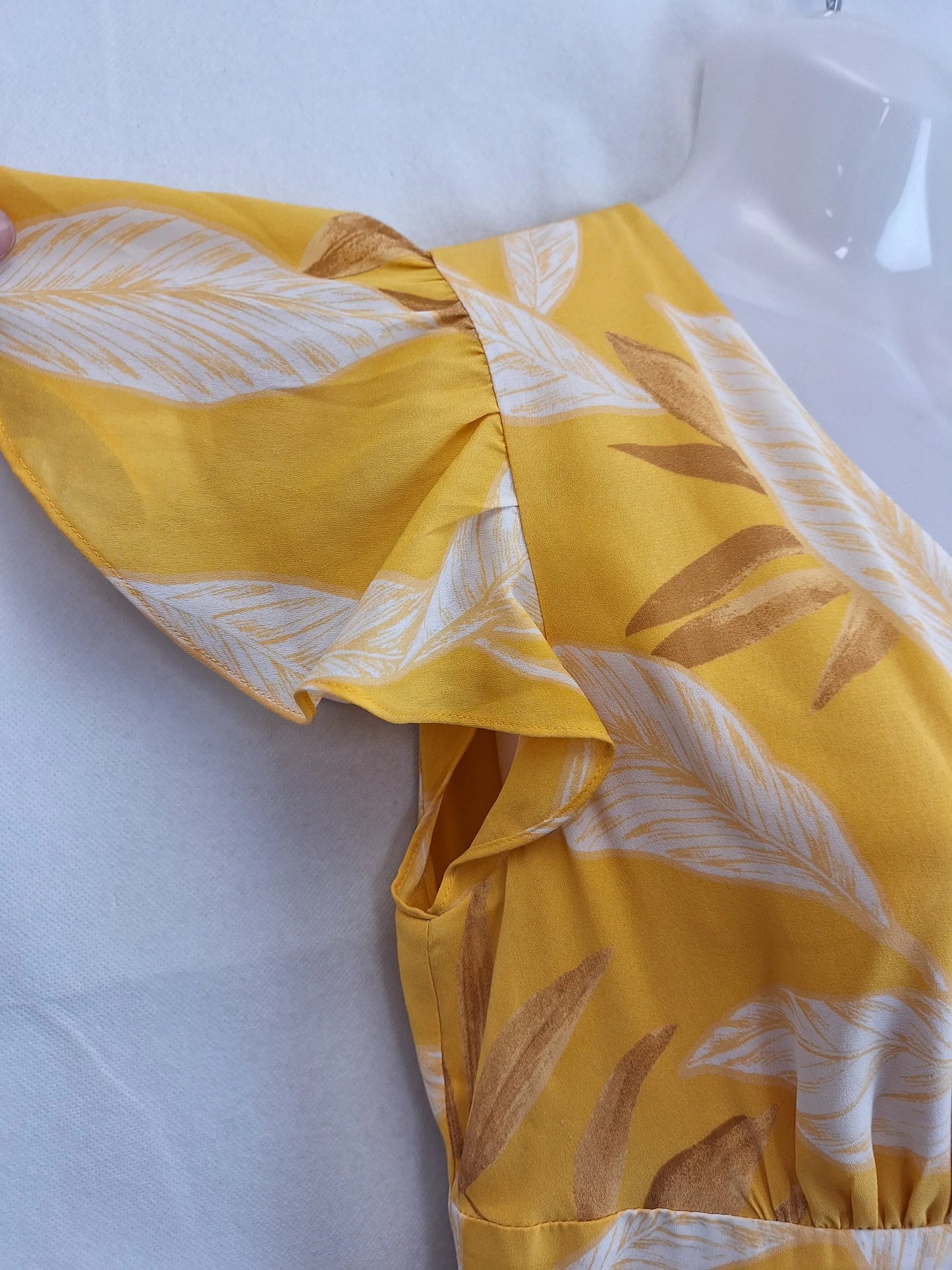 Basque Flutter Sleeve Summer Midi Dress Size 10 by SwapUp-Online Second Hand Store-Online Thrift Store