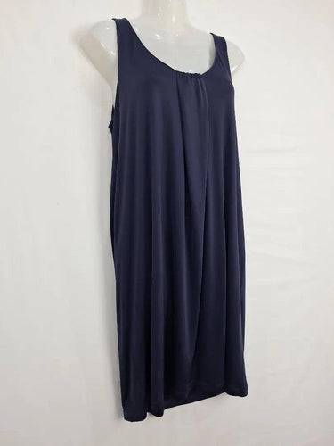 Basque Navy Stretch Draped Slip Dress Size 10 by SwapUp-Online Second Hand Store-Online Thrift Store
