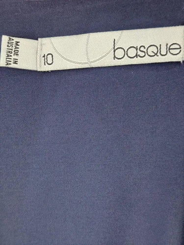 Basque Navy Stretch Draped Slip Dress Size 10 by SwapUp-Online Second Hand Store-Online Thrift Store