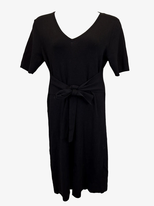 Basque V Neck Tie Waist Midi Dress Size 14 by SwapUp-Online Second Hand Store-Online Thrift Store