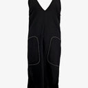 Bassike Crepe Deep V Contrast Stitch Midi Dress Size S by SwapUp-Online Second Hand Store-Online Thrift Store