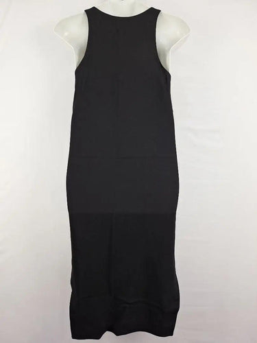 Bassike Crepe Deep V Contrast Stitch Midi Dress Size S by SwapUp-Online Second Hand Store-Online Thrift Store