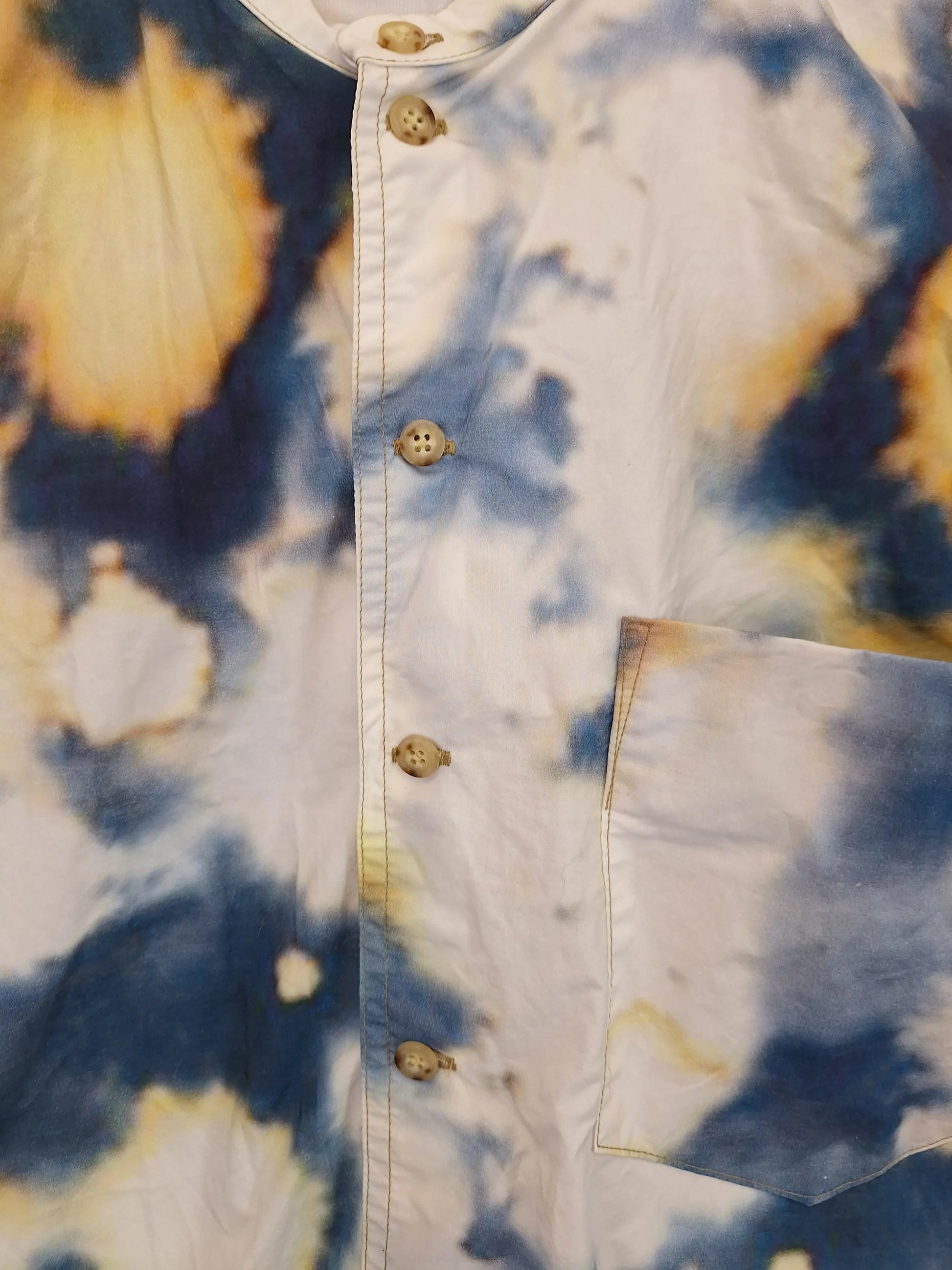 Bassike Tie-dye Collarless Button Down Shirt Size 12 by SwapUp-Online Second Hand Store-Online Thrift Store