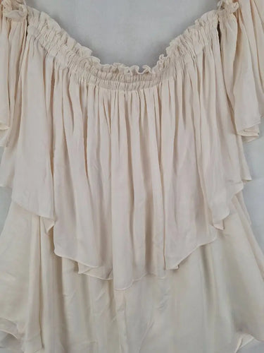 Bec & Bridge Cream Layered Off Shoulder Jumpsuit Size 12 by SwapUp-Online Second Hand Store-Online Thrift Store