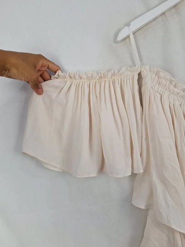 Bec & Bridge Cream Layered Off Shoulder Jumpsuit Size 12 by SwapUp-Online Second Hand Store-Online Thrift Store
