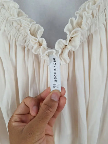 Bec & Bridge Cream Layered Off Shoulder Jumpsuit Size 12 by SwapUp-Online Second Hand Store-Online Thrift Store