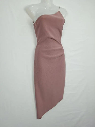 Bec & Bridge Mauve Asymmetric Draped Evening Midi Dress Size 8 by SwapUp-Online Second Hand Store-Online Thrift Store