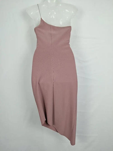 Bec & Bridge Mauve Asymmetric Draped Evening Midi Dress Size 8 by SwapUp-Online Second Hand Store-Online Thrift Store