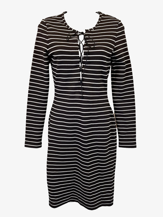 Bec & Bridge Striped Lace Up Fitted Midi Dress Size 8 by SwapUp-Online Second Hand Store-Online Thrift Store