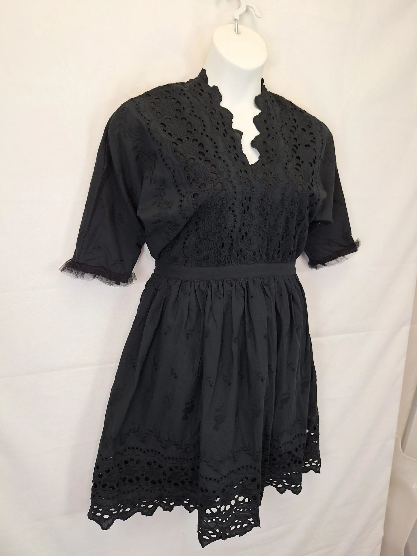 Belle & Blossom Midnight Broderie Mini Dress Size M by SwapUp-Online Second Hand Store-Online Thrift Store