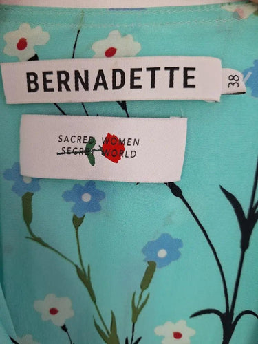Bernadette Aqua Silk Floral Romantic Button Up Maxi Dress Size M by SwapUp-Online Second Hand Store-Online Thrift Store