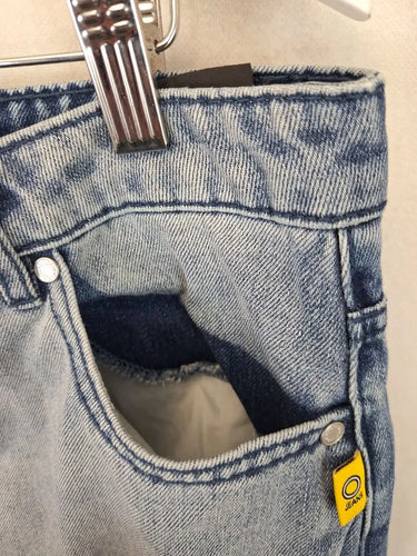 Bettina Liano Contrast Wash Distressed Denim Skirt Size 16 by SwapUp-Online Second Hand Store-Online Thrift Store