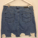 Bettina Liano Contrast Wash Distressed Denim Skirt Size 16 by SwapUp-Online Second Hand Store-Online Thrift Store