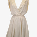 Bettina Liano Textured Silk Plunging V Neck Mini Dress Size 12 by SwapUp-Online Second Hand Store-Online Thrift Store