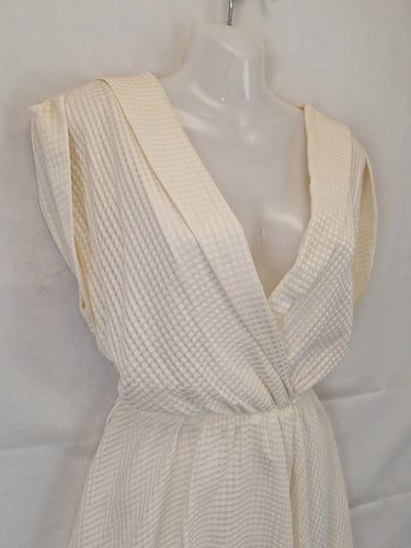 Bettina Liano Textured Silk Plunging V Neck Mini Dress Size 12 by SwapUp-Online Second Hand Store-Online Thrift Store