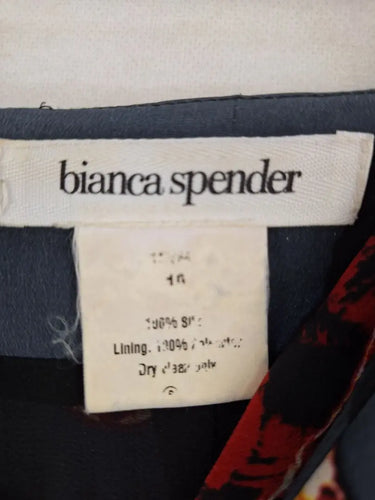 Bianca Spender Slate Floral Wrap Style Silk Skirt Size 10 by SwapUp-Online Second Hand Store-Online Thrift Store