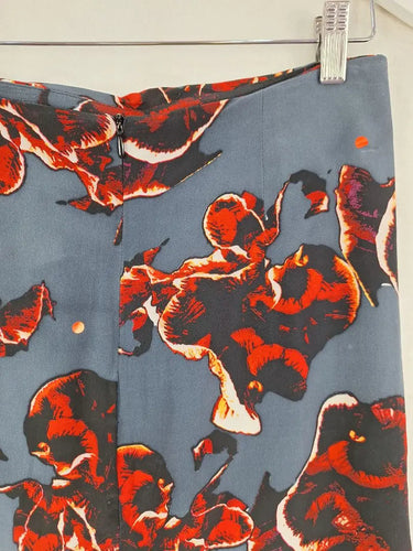Bianca Spender Slate Floral Wrap Style Silk Skirt Size 10 by SwapUp-Online Second Hand Store-Online Thrift Store