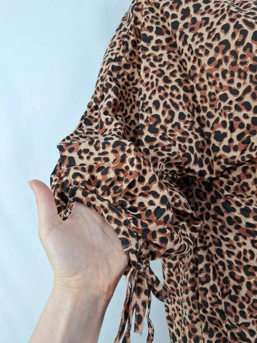 Billabong Animal Print Bat Sleeve Wrap Mini Dress Size L by SwapUp-Online Second Hand Store-Online Thrift Store