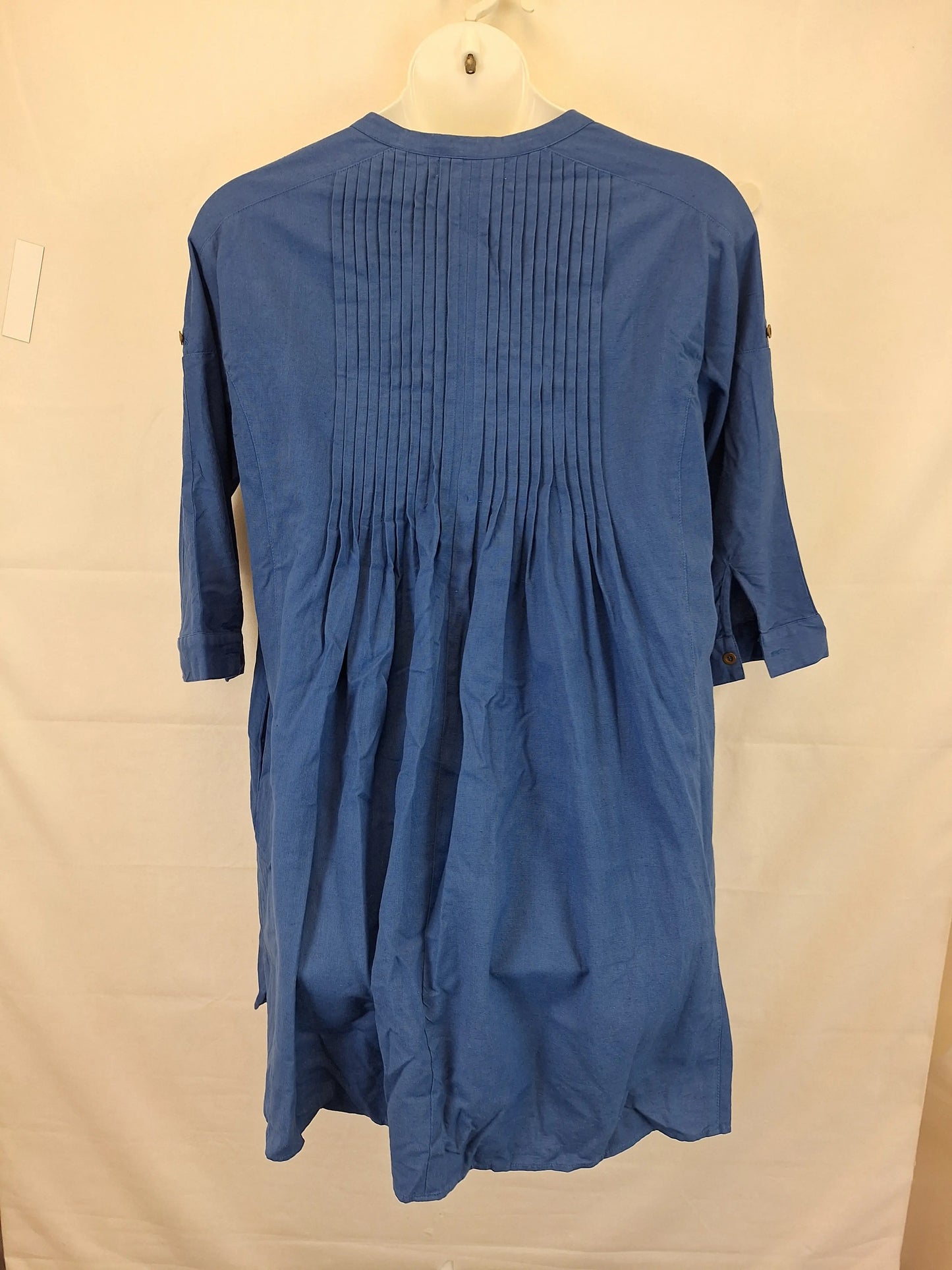 Bird Keepers Harbour Blue Pleated Smock Midi Dress Size 16 by SwapUp-Online Second Hand Store-Online Thrift Store
